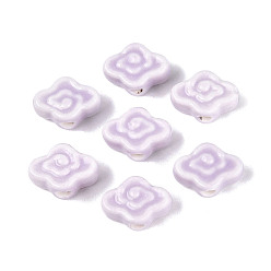 Lilac Handmade Porcelain Beads, Bright Glazed Porcelain, Cloud, Lilac, 9~10x13~14x5~6mm, Hole: 1.6~1.8mm