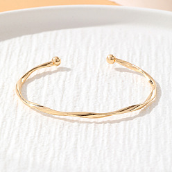 Золотой Витые браслеты-манжеты из сплава для женщин, золотые, 2-3/8 дюйм (6 см)
