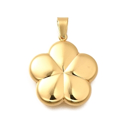 Золотой 304 подвески из нержавеющей стали, цветочный шарм, золотые, 33x30x7.5 мм, отверстие : 9.5x5 мм