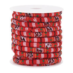 Red 10M Ethnic Style Nylon Braided String, with Spool, Red, 7mm, about 10.94 Yards(10m)/Roll