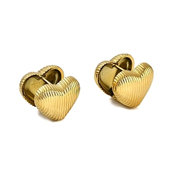 Золотой Вакуумное покрытие pvd 304 серьги-кольца в форме сердца из нержавеющей стали, золотые, 14x15.5x15.5 мм