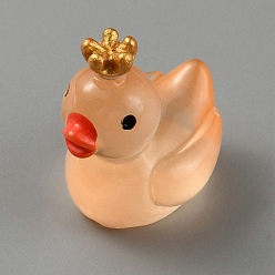 Легкий Лосось Украшения в виде короны из светящейся смолы, светится в темноте, Микропейзаж мох аквариум ландшафтное украшение, светлый померанцевый, 18.5x17x13 мм