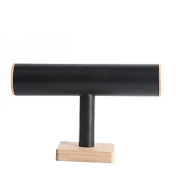 Черный Стенды для браслетов из искусственной кожи t bar, с дерева базы, для держателя-органайзера для браслета, чёрные, 23x16 см