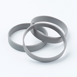 Серый Браслеты из силиконового браслета, шнур браслеты, серые, 2-1/2 дюйм (63 мм), 12x2 мм