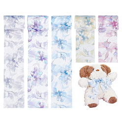 (52) Непрозрачная лаванда 5 рулоны 5 цвета полиэфирной ленты, для украшения поделок, цветочным узором, разноцветные, 2 дюйм (49.5 мм), около 5.47 ярдов (5 м) / рулон, 1 рулон / цвет