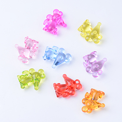 (52) Непрозрачная лаванда Прозрачные акриловые подвески, мышь, разноцветные, 31.5x28x11 мм, отверстие : 3 мм, Около 157 шт / 500 г