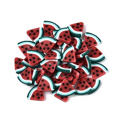 Арбуз Кабошоны из полимерной глины ручной работы с фруктами, ногтей декоративные аксессуары, арбуз, 4.5~6x3.5~6x0.2~1 мм, Около 52630 шт / 1000 г