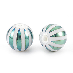 Зеленое Покрытие Гальванические стеклянные бусины, Полоса круглая, зеленый покрытием, 10x9.5~10 мм, отверстия: 1.2 mm, 200 шт / пакет