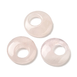 Rose Quartz Natural Rose Quartz Pendants, Donut/Pi Disc Charms, 27.5~28x4.5~5.5mm