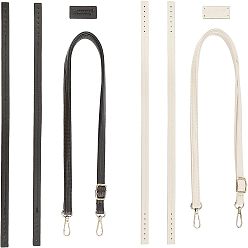 Mixed Color PU Leather Bag Tapes & Tags, with Imitation Leather Bag Handles, Bag Replacement Acessories, Mixed Color, 2sets/bag