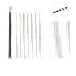 Белый Иглы для бисероплетения из нержавеющей стали с большим ушком, устойчивые к потускнению, игла для бисера, с трубкой для хранения, белые, 150~252x0.8~9 мм, 41 шт / комплект