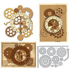 Gear Углеродистая сталь разрезает трафареты, для diy scrapbooking, Фотоальбом, декоративная бумага для тиснения, форма для поздравительных открыток, передача, 106x155x0.8 мм