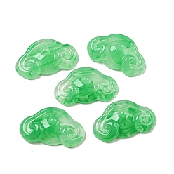 Весенне-зеленый Акриловый кабошоны, имитация драгоценных камней, облако, весенний зеленый, 15x25x6 мм