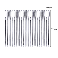 Платина Иглы из железной пряжи, тупые иглы с большим ушком, для вышивки крестом, вязание, вышивка лентами, платина, 52x1.25 мм