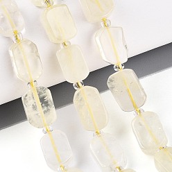 Лимонный Кварц Нити из натуральных бусин лимонного кварца (обработанных нагреванием), с бисером, прямоугольные, 9.5~14x7~10x4~6.5 мм, отверстие : 0.8~1 мм, около 25~31 шт / нитка, 14.96~15.75'' (38~40 см)