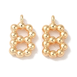 Настоящее золото 18K Латунные подвески, без кадмия, без никеля и без свинца, письмо амулеты, реальный 18 k позолоченный, 13x7.5x2 мм, отверстие : 1 мм