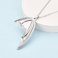 Нержавеющая Сталь Цвет 304 подвесные из нержавеющей стали ожерелья, рыбий хвост, не тускнеет, цвет нержавеющей стали, 17.72~18.11 дюйм (45~46 см)