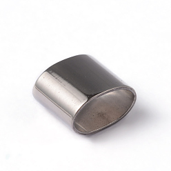 Stainless Steel Color Tarnish Resistant 304 Stainless Steel Slide Charms, Stainless Steel Color, 10x8x6mm, Hole: 8x5mm