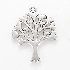 Античное Серебро Сплавочные подвески тибетского стиля, дерево, без кадмия и без свинца, античное серебро, 33x25x2 мм, Отверстие : 2 мм , около 380 шт / 1000 г