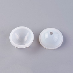 Белый Силиконовые формы, формы для литья смолы, для уф-смолы, изготовление ювелирных изделий из эпоксидной смолы, планета / круглый, белые, 71.5x64 мм, отверстие : 10 мм