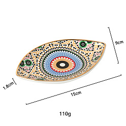 Фора Поднос для демонстрации ювелирных изделий из керамики для глаз, Органайзер для ювелирных изделий, для хранения ожерелий, колец, подвесок, оранжевые, 15x9x1.8 см
