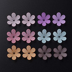 (52) Непрозрачная лаванда Прозрачные акриловые бусины, матовые, цветок, разноцветные, 20.5x18.5x6.5 мм, отверстие : 2 мм, Около 857 шт / 500 г