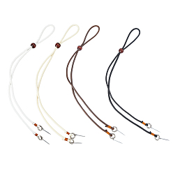 Mixed Color 4Pcs 4 Colors Waxed Polyester Cord Hat Chin Strap, Removable Strap, Mixed Color, 530mm, 1pc/color