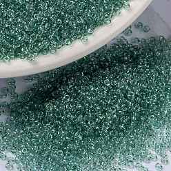 (RR2445) Transparent Sea Foam Luster MIYUKI Round Rocailles Beads, Japanese Seed Beads, (RR2445) Transparent Sea Foam Luster, 15/0, 1.5mm, Hole: 0.7mm, about 5555pcs/bottle, 10g/bottle