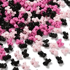 Черный Непрозрачные акриловые бусины, бантом, чёрные, 7.5x10x5.5 мм, отверстие : 1.6 мм, 2631 шт / 500 г