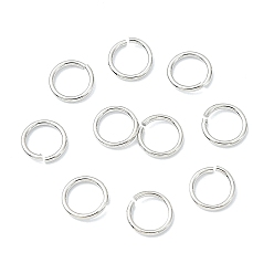 Real Platinum Plated SHEGRACE 30G Brass Open Jump Rings, Saw Cut Round, Cadmium Free & Nickel Free & Lead Free, Real Platinum Plated, 20 Gauge, 5x0.8mm, Inner Diameter: 4mm, about 789pcs/bag