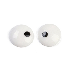 Плоский Круглый Белые и черные плоские круглые кабошоны из мультяшной смолы, круглые, 13x4 мм