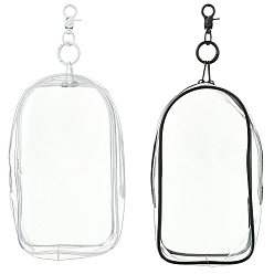 (52) Непрозрачная лаванда 2шт. 2цветов прозрачные ПВХ-пакеты для хранения косметики, с металлической молнией и застежкой, форма арки, разноцветные, 18.7x11x6.4 см, 1 шт / цвет