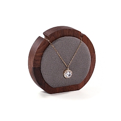 Серый Выставка ожерелья из бархата и дерева, плоско-круглые, серые, 2x9x8.5 см