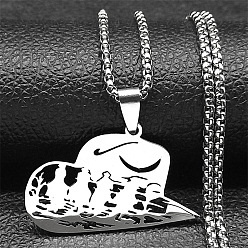 Нержавеющая Сталь Цвет 201 ожерелья с подвесками в виде ковбойской шляпы из нержавеющей стали, цвет нержавеющей стали, 23.66 дюйм (60.1 см)