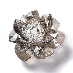 Темно-Серый Стеклянные бусины тканые, кассетные шарики, лотос, темно-серый, 47x25 мм, отверстие : 7 мм