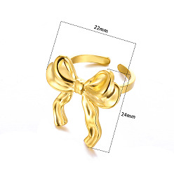 Bowknot Латунь манжеты кольца, золотые, бантом, внутренний диаметр: регулируемый
