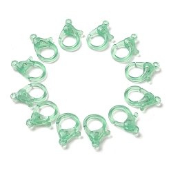 Light Green Transparent Plastic Lobster CLaw Clasps, Light Green, 26x19x6mm, Hole: 2mm