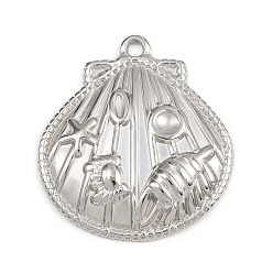 Shell Shape 304 подвески из нержавеющей стали, Тема океана, формы раковины, 29x26.5x4.5 мм, отверстие : 2 мм