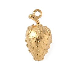 Настоящее золото 18K 304 подвески из нержавеющей стали, клубника, реальный 18 k позолоченный, 18.5x9.5x7.5 мм, отверстие : 1.6 мм