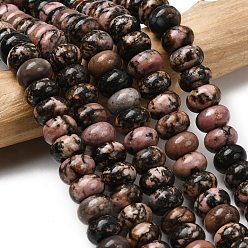 Родонит Природные родонит бисер нитей, рондель, 10.5x6.5 мм, отверстие : 0.8 мм, около 59 шт / нитка, 14.69'' (37.3 см)