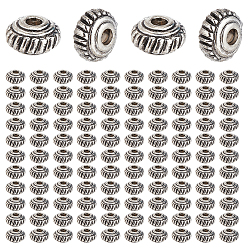 Antique Silver 400Pcs Tibetan Style Alloy Spacer Beads, Lead Free and Cadmium Free, Cone, Antique Silver, 5x3mm, Hole: 1.2mm