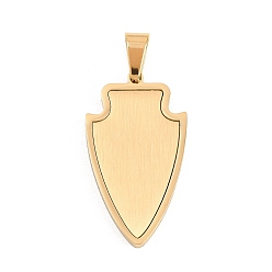 Золотой 304 подвески из нержавеющей стали, щитовые чары, матовая отделка, вакуумное покрытие pvd, долговечный, золотые, 35x20x3 мм, отверстие : 8.5x5 мм