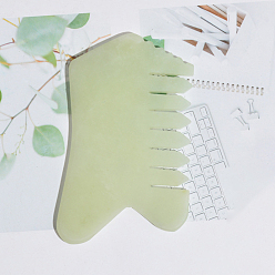 Темный Морско-зеленый Массажные гребни из натуральных драгоценных камней, массажные инструменты для ухода за волосами рельеф тела, темно-зеленый, 100x61 мм