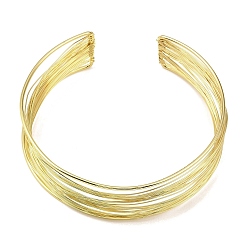 Золотой 30мм 304 Открытые многорядные колье-чокеры из нержавеющей стали для женщин, без кадмия, без никеля и без свинца, золотые, внутренний диаметр: 4.13 дюйм (10.5 см)