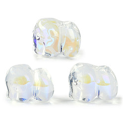 Прозрачный Окрашенные бусины из стекла, слон, прозрачные, 11x14x9.5 мм, отверстие : 1.2 мм