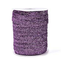 Medium Purple Glitter Sparkle Ribbon, Polyester & Nylon Ribbon, Medium Purple, 3/8 inch(9.5~10mm), about 50yards/roll(45.72m/roll)