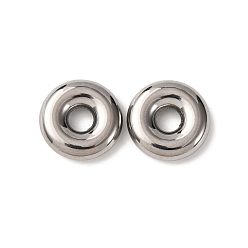 Нержавеющая Сталь Цвет 304 из нержавеющей стали европейские шарики, бусины с большим отверстием, пончик, цвет нержавеющей стали, 14.5x3.8 мм, отверстие : 4.5 мм
