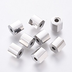 Нержавеющая Сталь Цвет Не тускнеет 304 бусины из нержавеющей стали, граненые, колонка, цвет нержавеющей стали, 6x6 мм, отверстие : 2 мм