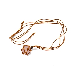 Розовый Кварц Регулируемые ожерелья с подвесками ручной работы из натурального розового кварца, 31.50 дюйм (80 см)