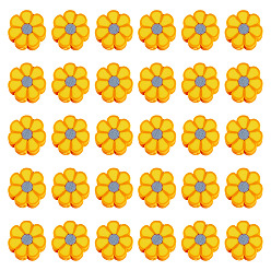 Золотистый 200 бусины из полимерной глины ручной работы., цветок, золотые, 8.5x9x4 мм, отверстие : 1.6 мм